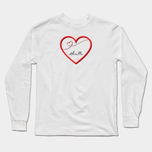 ABRIELLA Name in Heart Long Sleeve T-Shirt